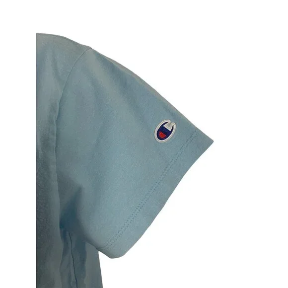 Champion Short Sleeve Blue Logo T-Shirt Womens Medium - Picture 5 of 11